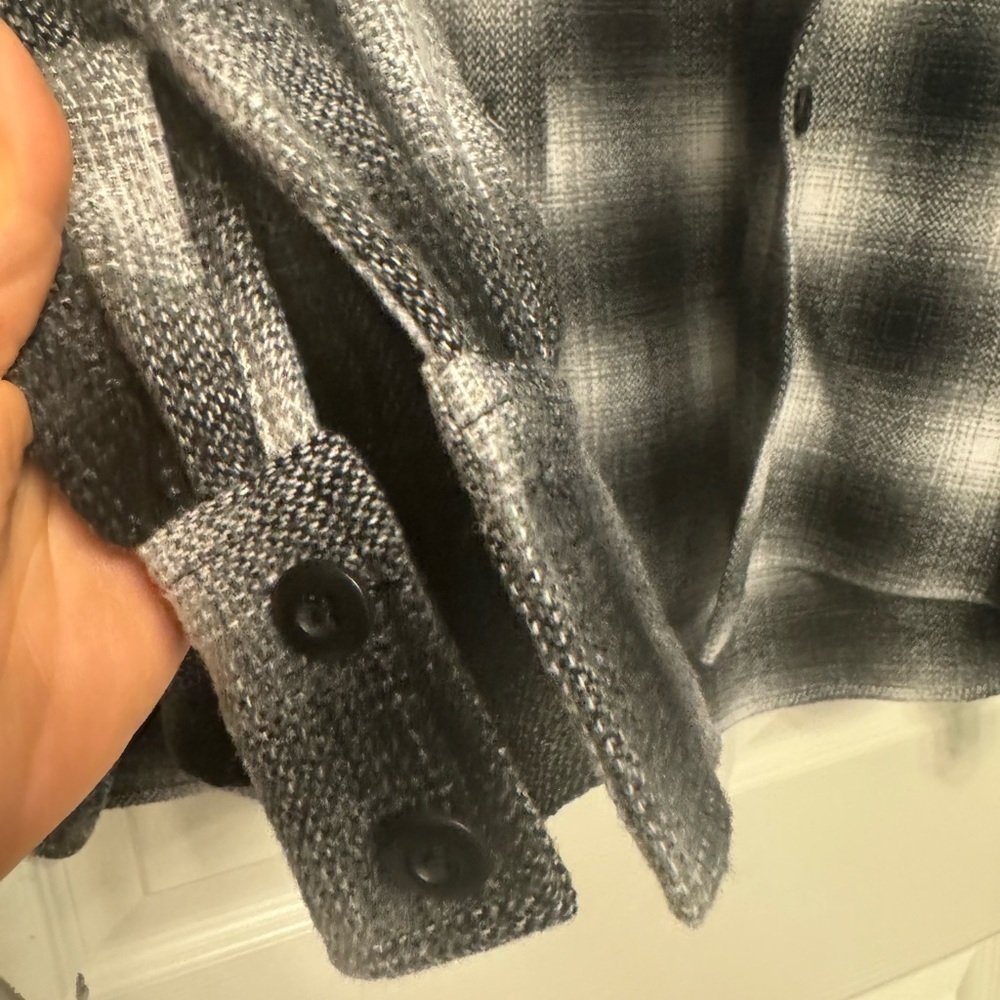 New -Rebecca Minkoff Size XS Black White Plaid Flannel Shirt Shacket Jacket - Picture 3 of 7
